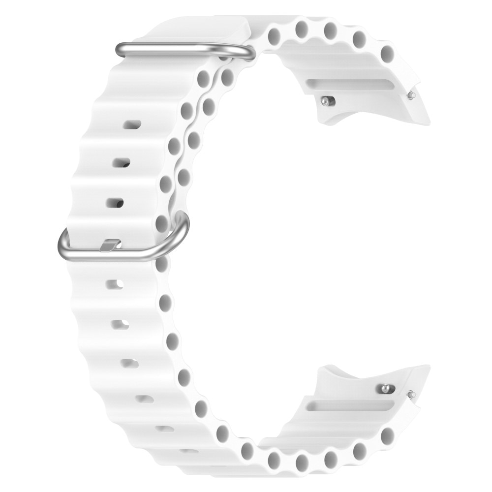 Full Fit Bracele en silicone Résistant Samsung Galaxy Watch 5 44mm, blanc