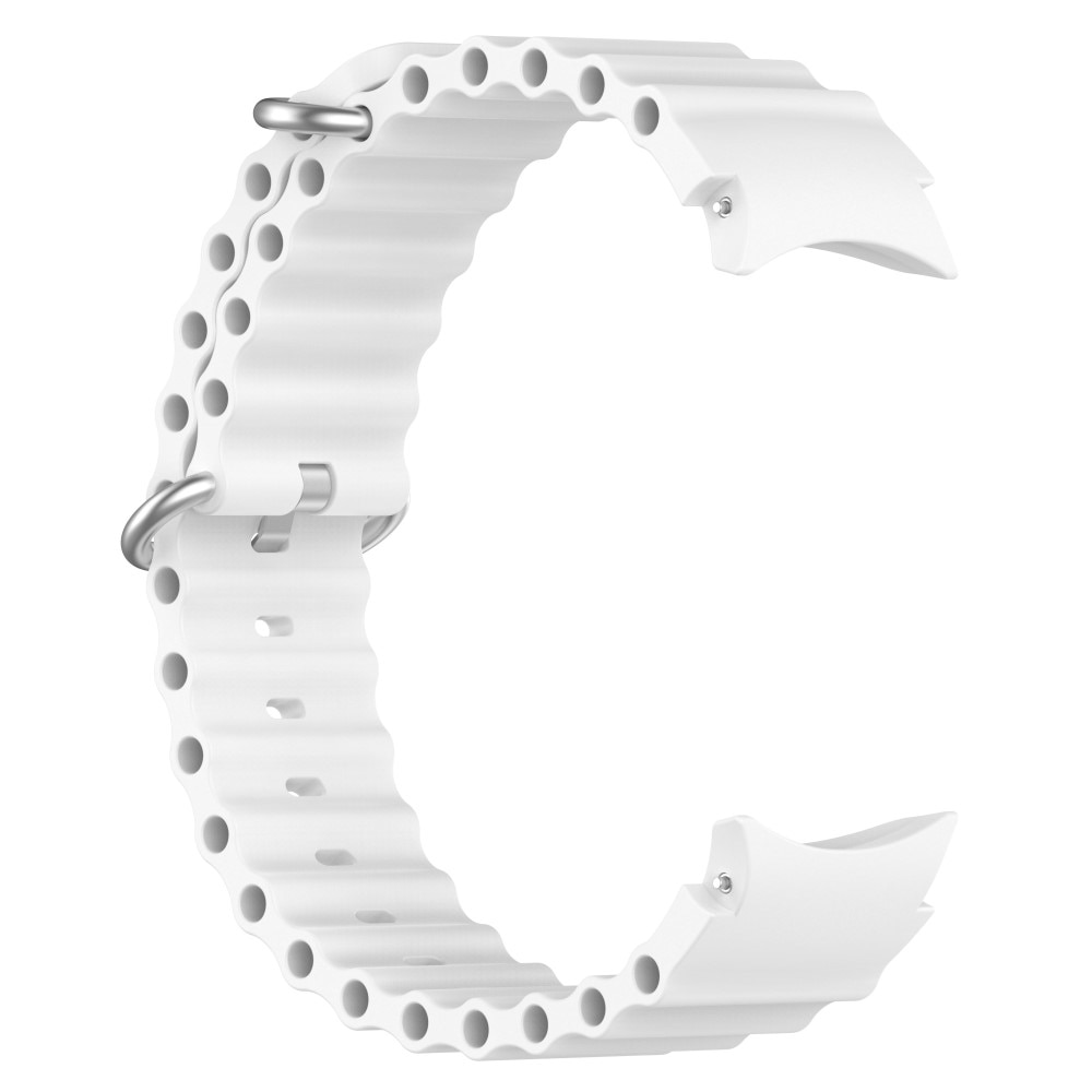 Full Fit Bracele en silicone Résistant Samsung Galaxy Watch 4 Classic 42mm, blanc