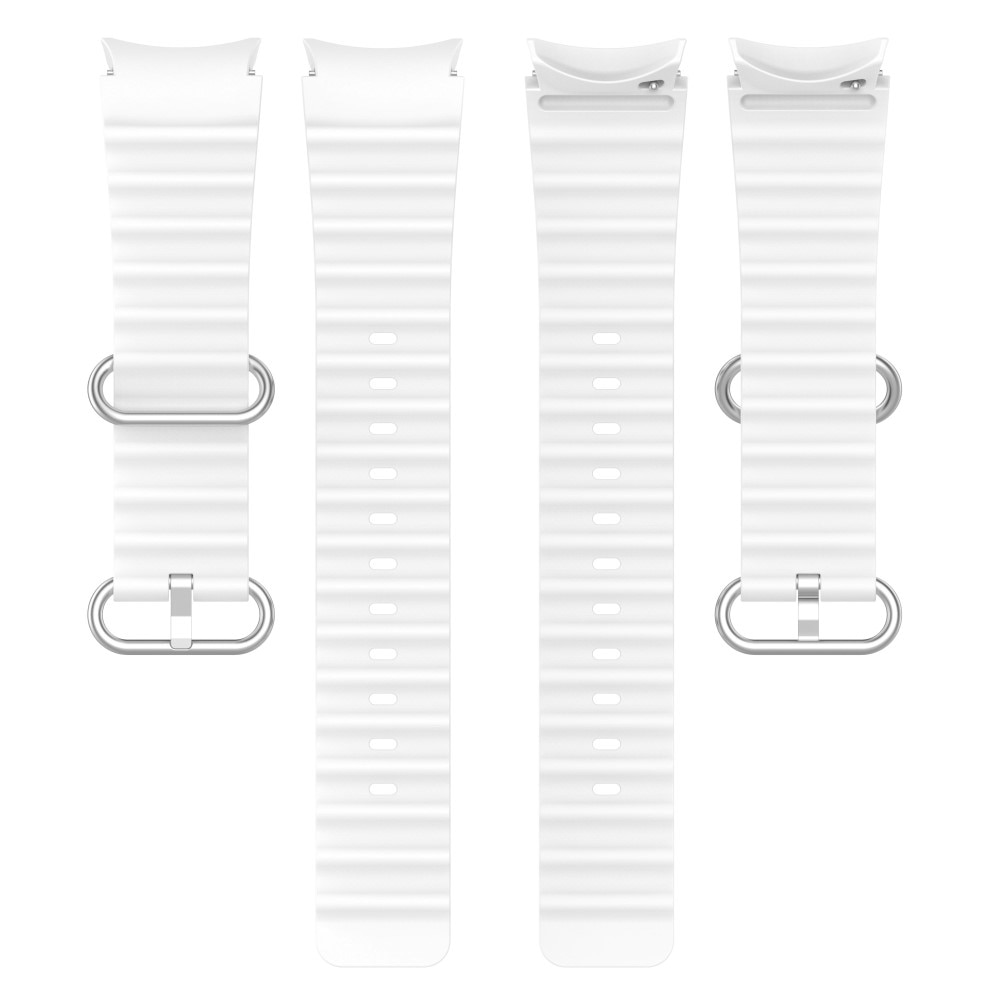 Full Fit Bracele en silicone Résistant Samsung Galaxy Watch 4 40mm, blanc