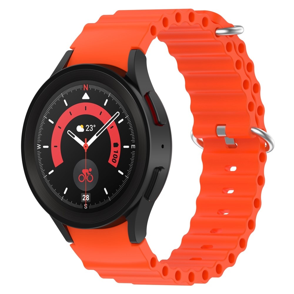 Full Fit Bracele en silicone Résistant Samsung Galaxy Watch 5 Pro orange
