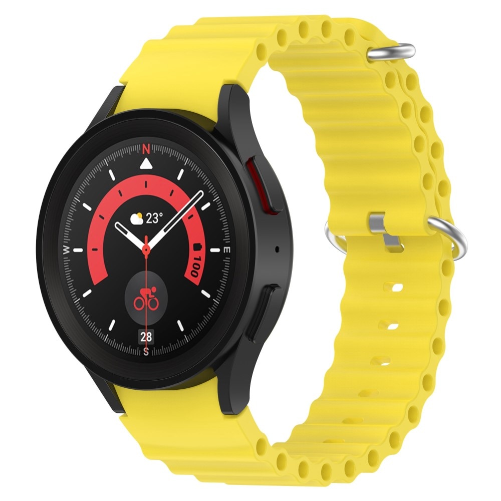 Full Fit Bracele en silicone Résistant Samsung Galaxy Watch 5 Pro jaune