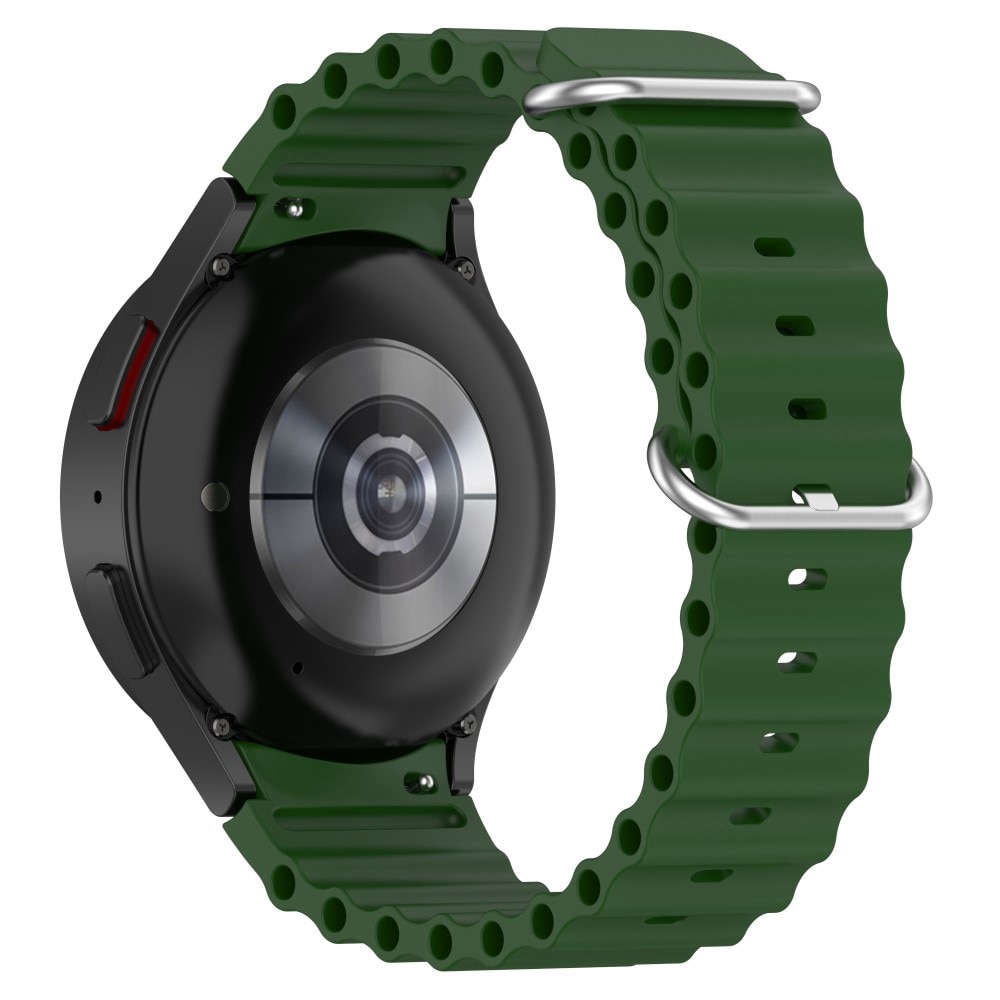 Full Fit Bracele en silicone Résistant Samsung Galaxy Watch 6 44mm, vert foncé