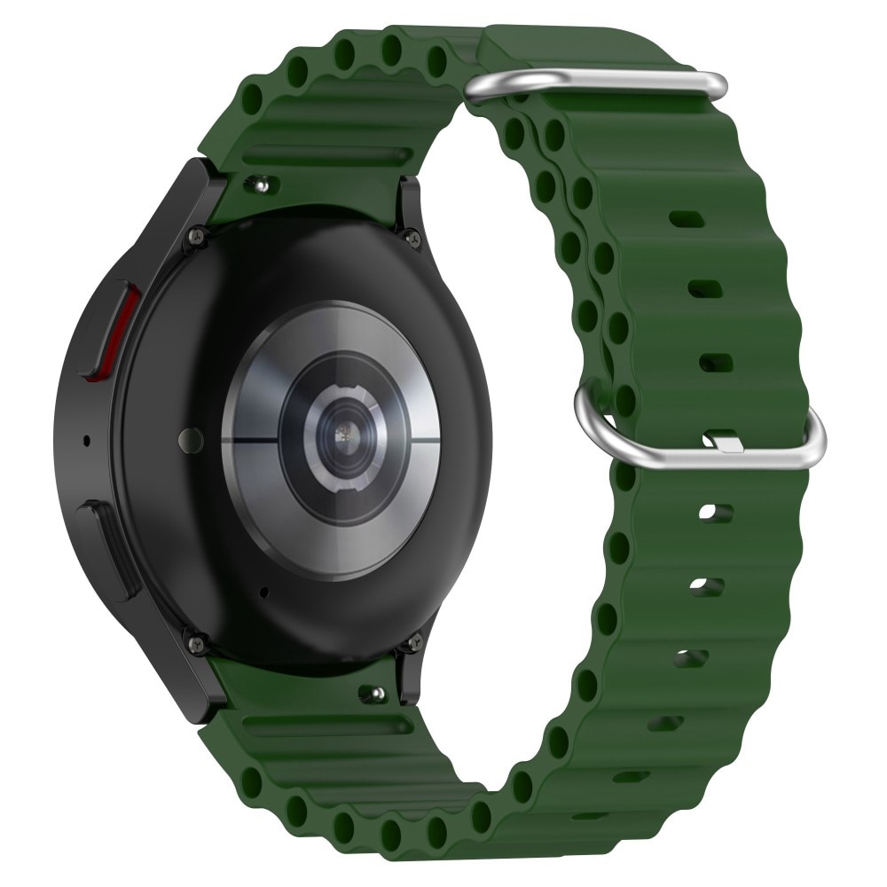 Full Fit Bracele en silicone Résistant Samsung Galaxy Watch 4 44mm, vert foncé