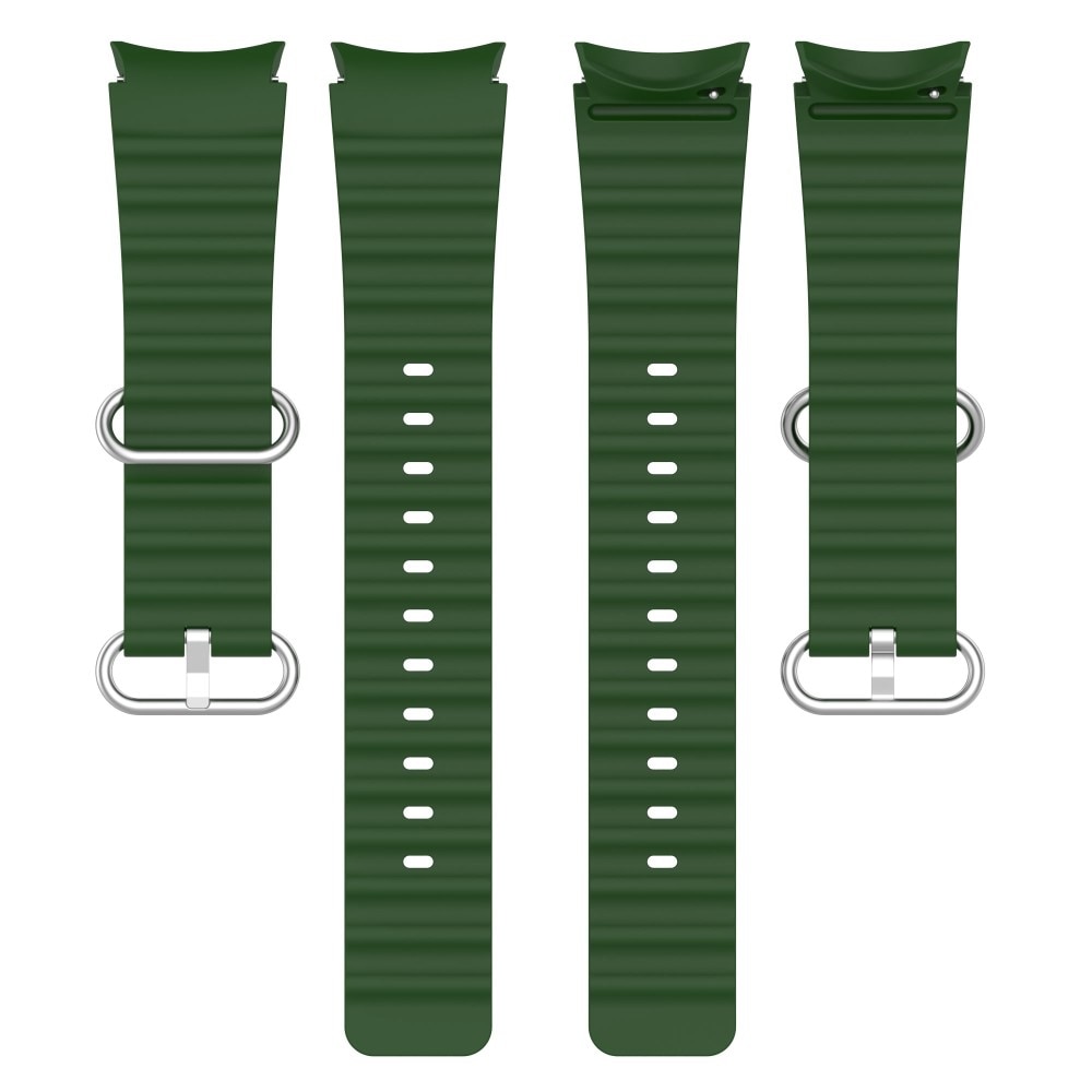 Full Fit Bracele en silicone Résistant Samsung Galaxy Watch 4 Classic 46mm, vert foncé