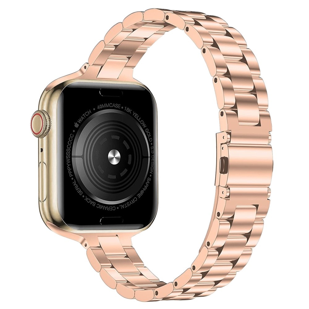Bracelet en métal fin Apple Watch 45mm Series 8 Or rose