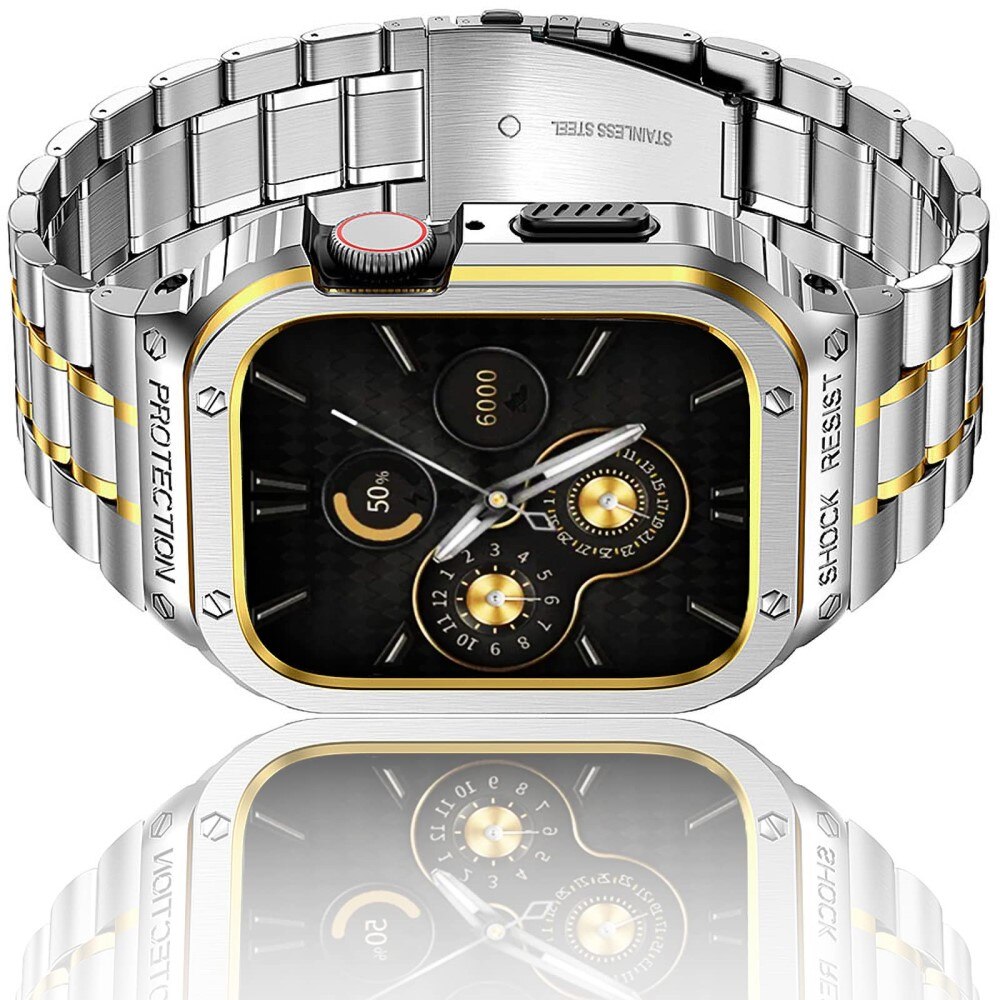 Bracelet Full Metal Apple Watch 44mm, argent/or