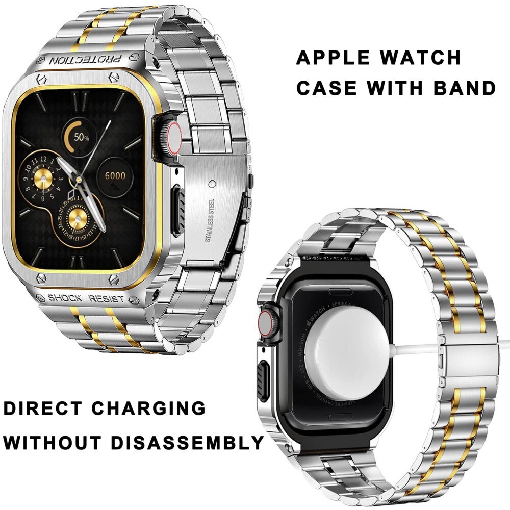 Bracelet Full Metal Apple Watch 44mm, argent/or