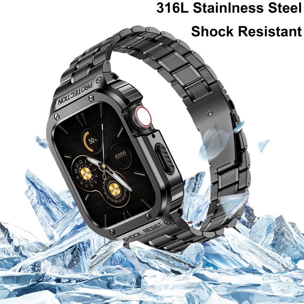 Bracelet Full Metal Apple Watch 41mm Series 9, noir