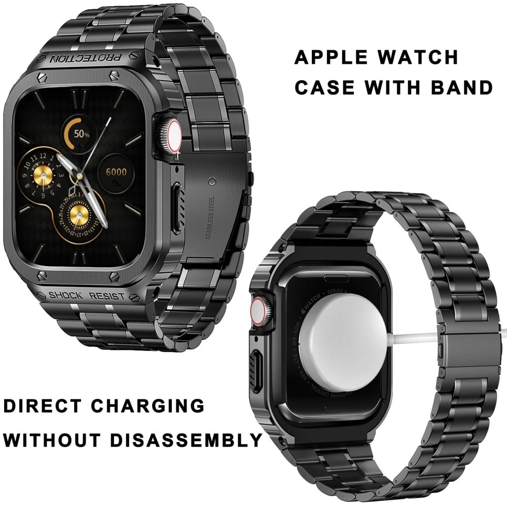 Bracelet Full Metal Apple Watch SE 44mm, noir