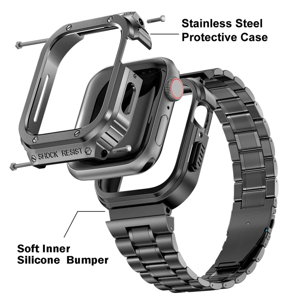 Bracelet Full Metal Apple Watch 41mm Series 9, gris foncé
