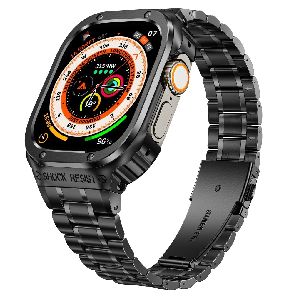 Bracelet Full Metal Apple Watch Ultra 49mm, noir