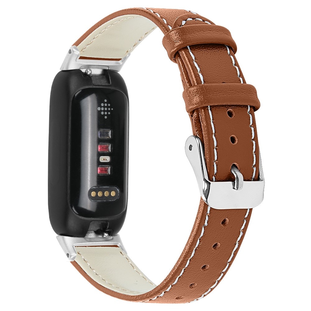 Bracelet en cuir Fitbit Inspire 3, marron