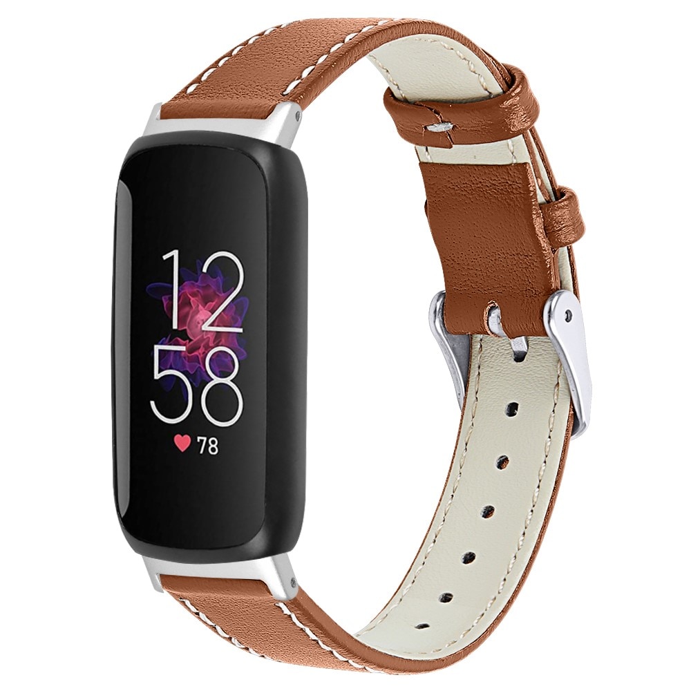 Bracelet en cuir Fitbit Inspire 3, marron