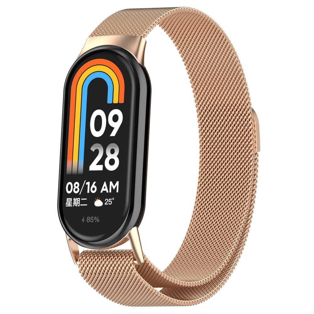 Bracelet milanais pour Xiaomi Smart Band 8, or rose