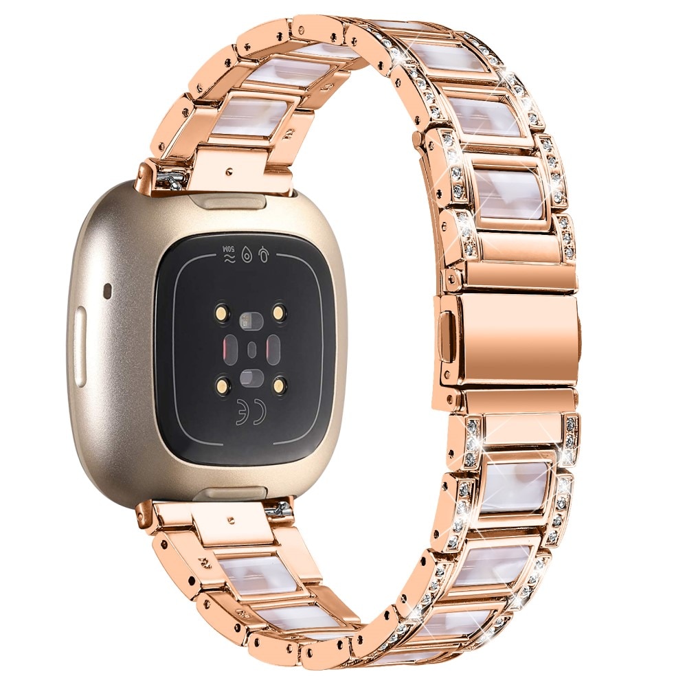 Bracelet Diamant Fitbit Sense 2, Rosegold Pearl