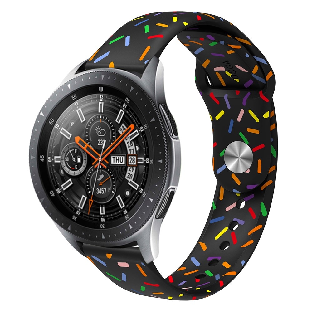 Bracelet en silicone pour Samsung Galaxy Watch 4 Classic 46mm, noir paillettes