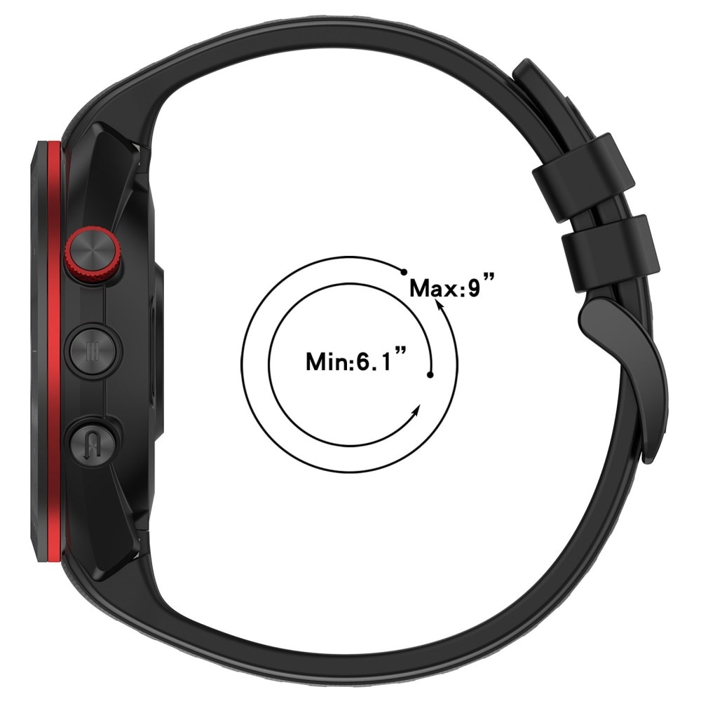 Bracelet en silicone pour Garmin Approach S70 47mm, Noir