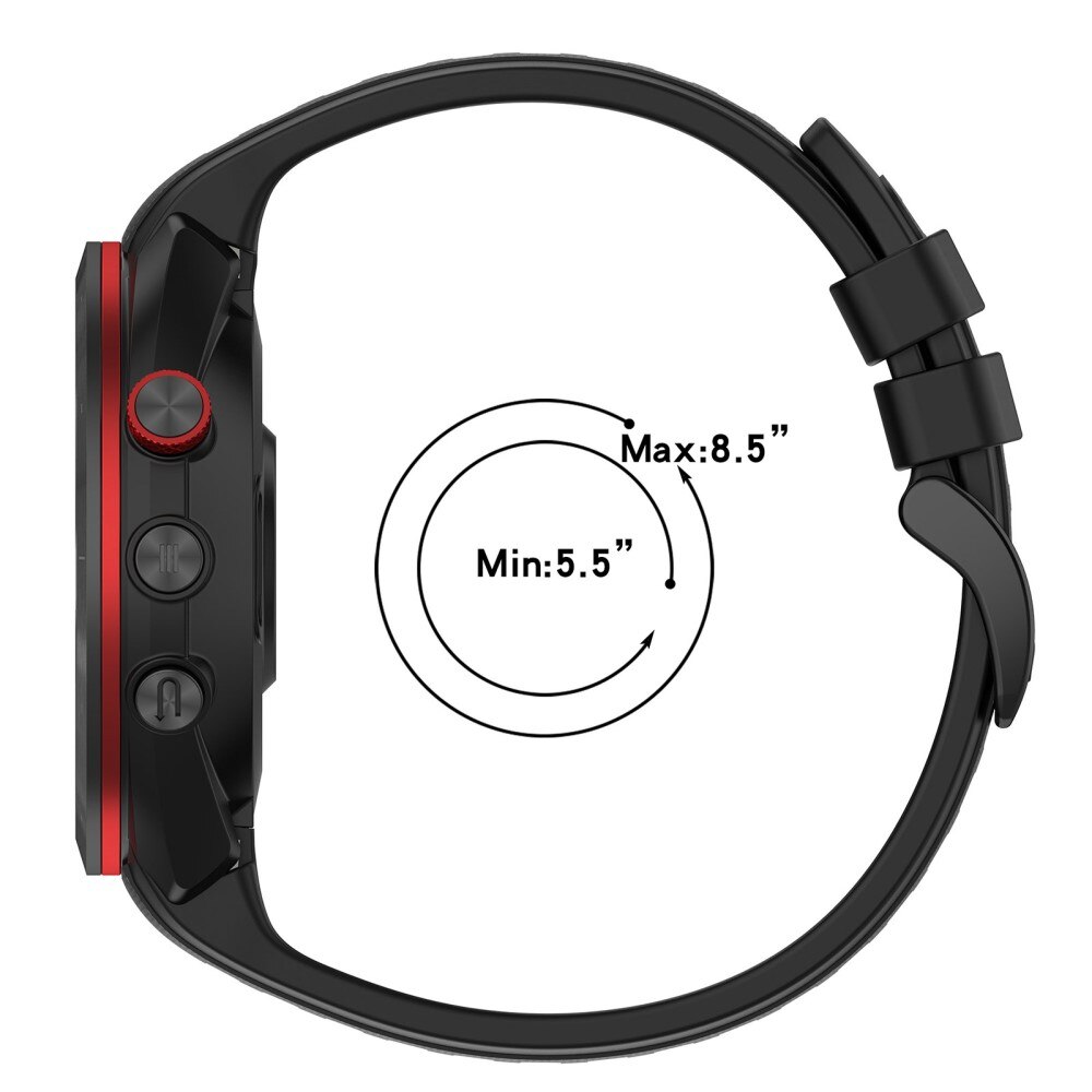 Bracelet en silicone pour Garmin Approach S70 42mm, Noir