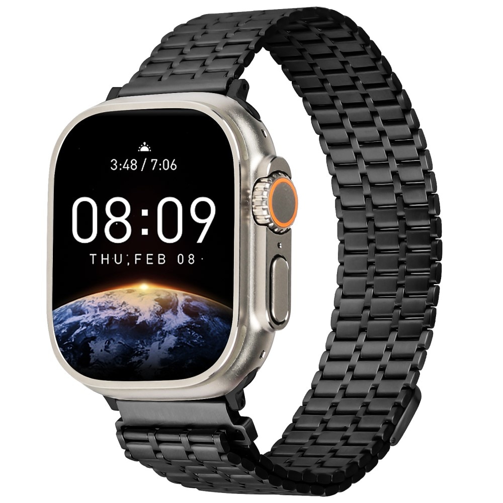 Bracelet Magnetic Business Apple Watch Ultra 2 49mm, noir