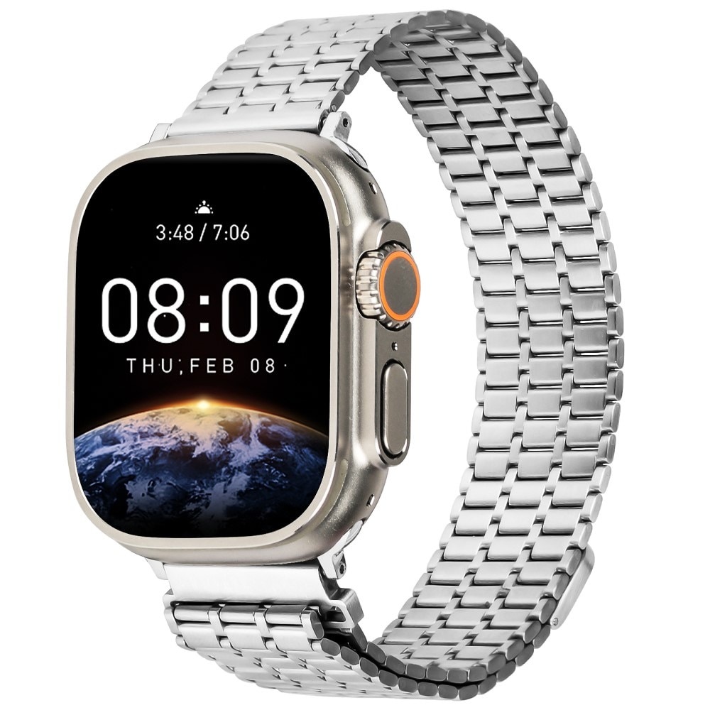 Bracelet Magnetic Business Apple Watch 42/44/45 mm, argent