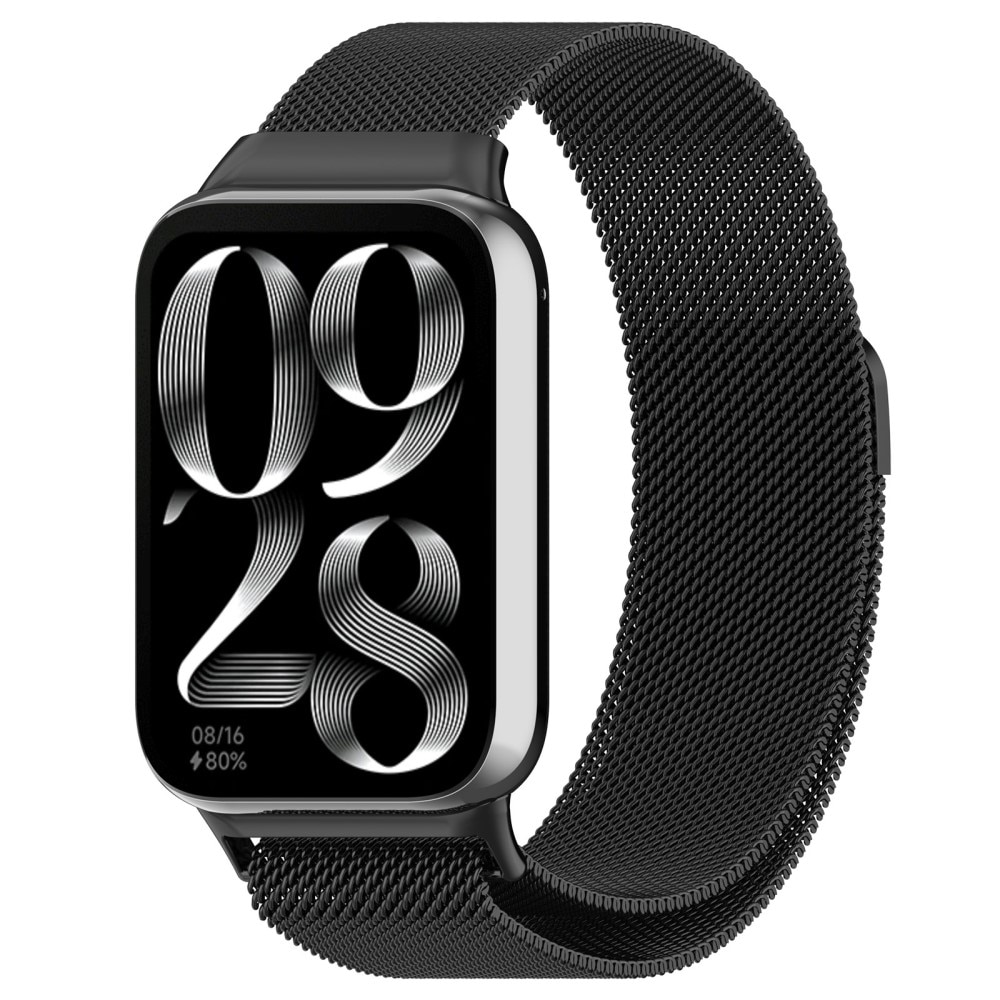 Bracelet milanais pour Xiaomi Smart Band 8 Pro, Noir
