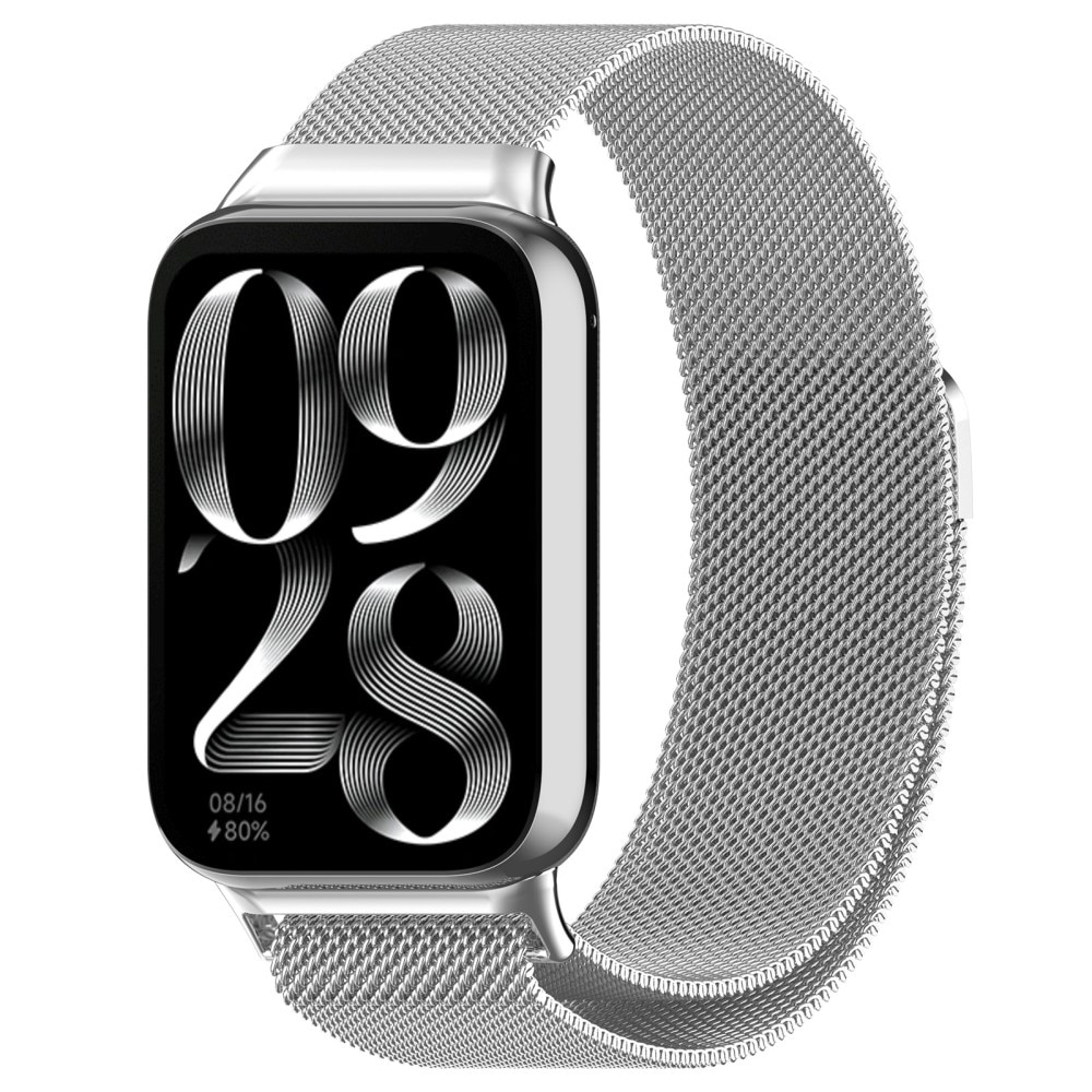 Bracelet milanais pour Xiaomi Smart Band 8 Pro, Argent