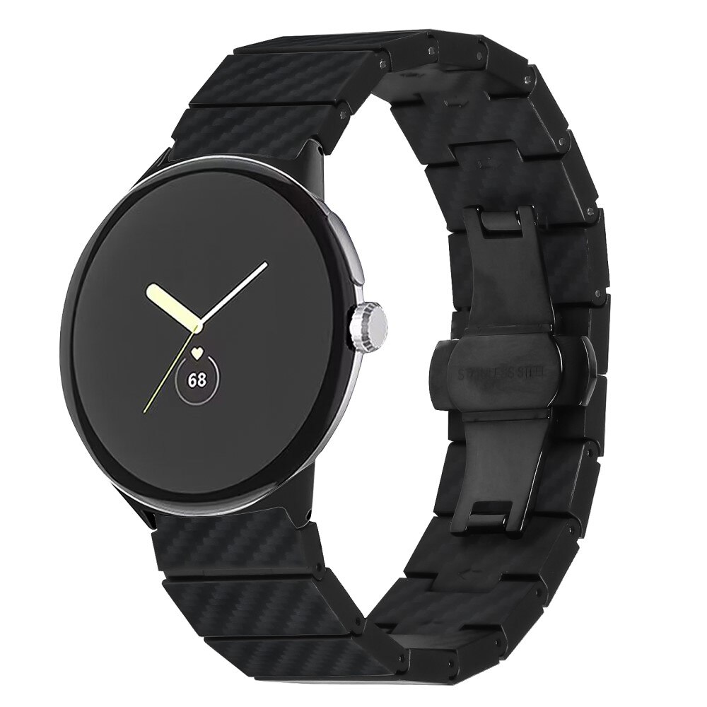 Bracelet mailllon Fibre de carbone Google Pixel Watch, noir