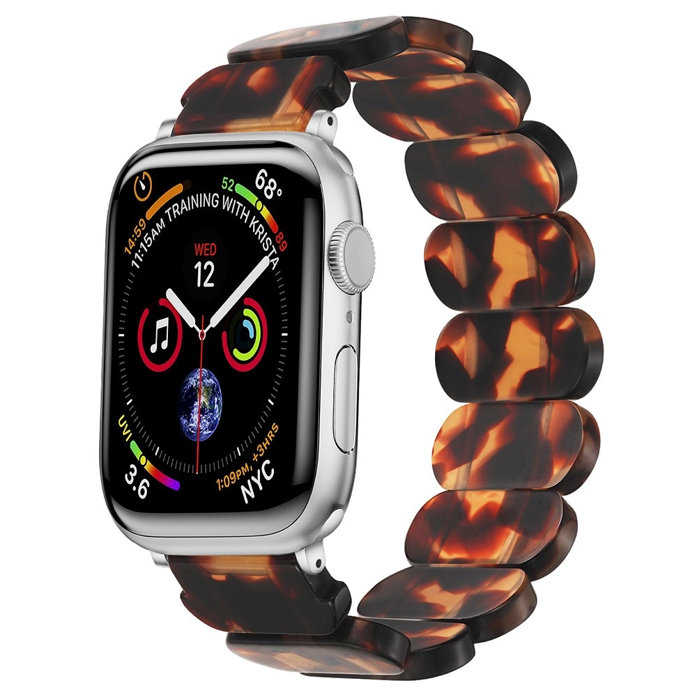 Bracelet en résine élastique Apple Watch 45mm Series 7, marron