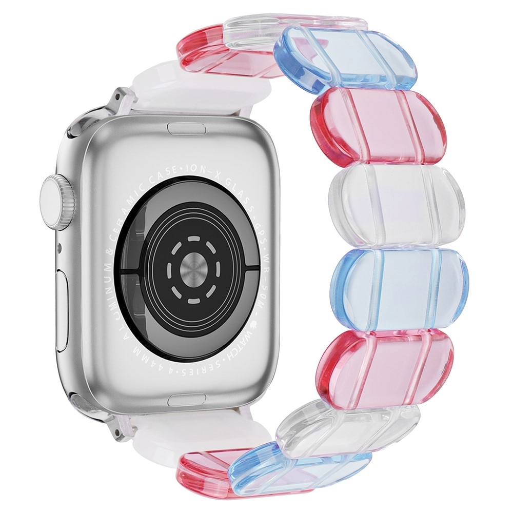 Bracelet en résine élastique Apple Watch SE 44mm, bleu/rose