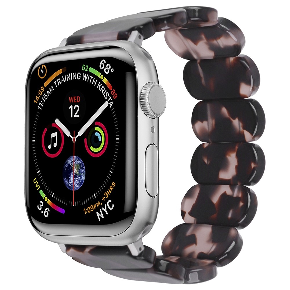 Bracelet en résine élastique Apple Watch 44mm, noir/gris