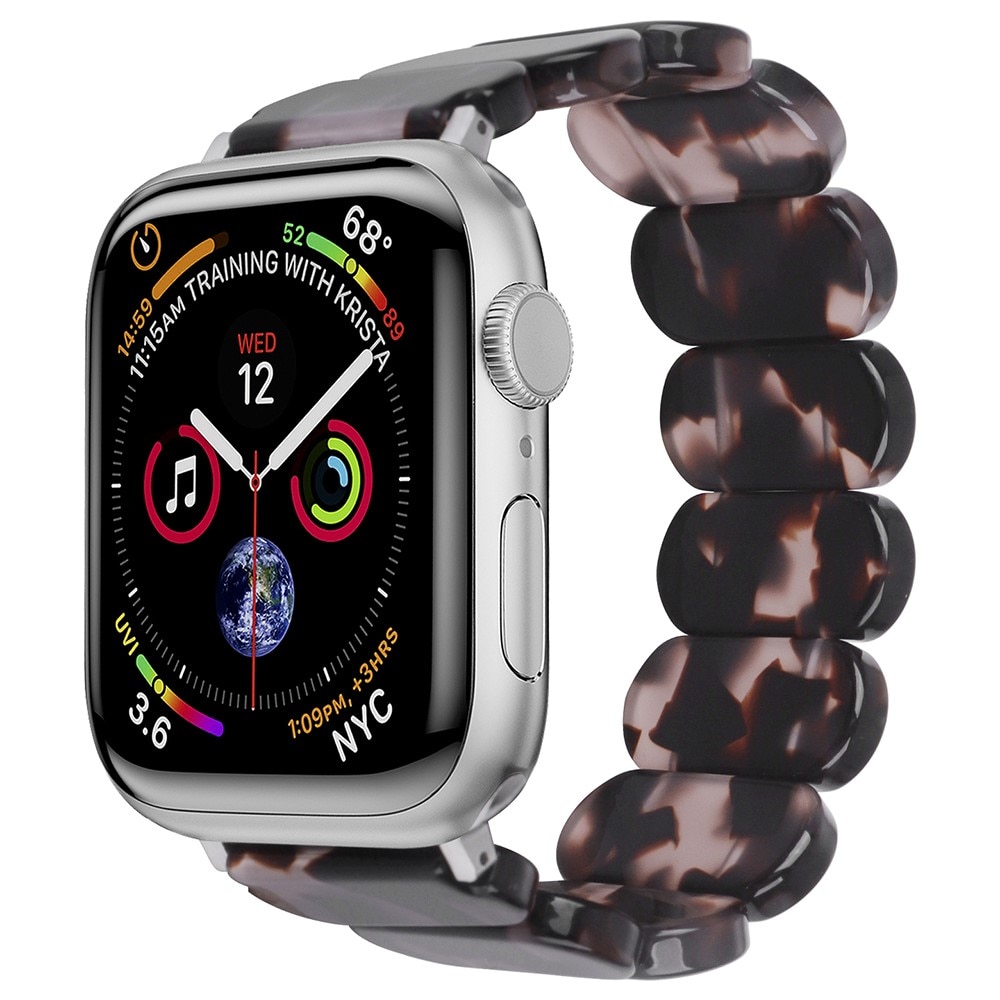 Bracelet en résine élastique Apple Watch Series 10 42mm, noir/gris