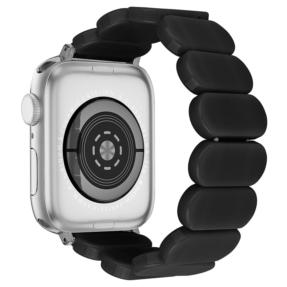 Bracelet en résine élastique Apple Watch 45mm Series 7, noir