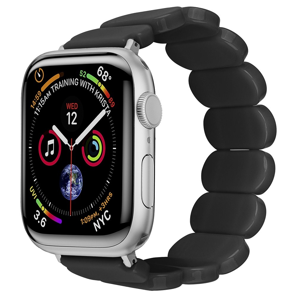 Bracelet en résine élastique Apple Watch SE 44mm, noir