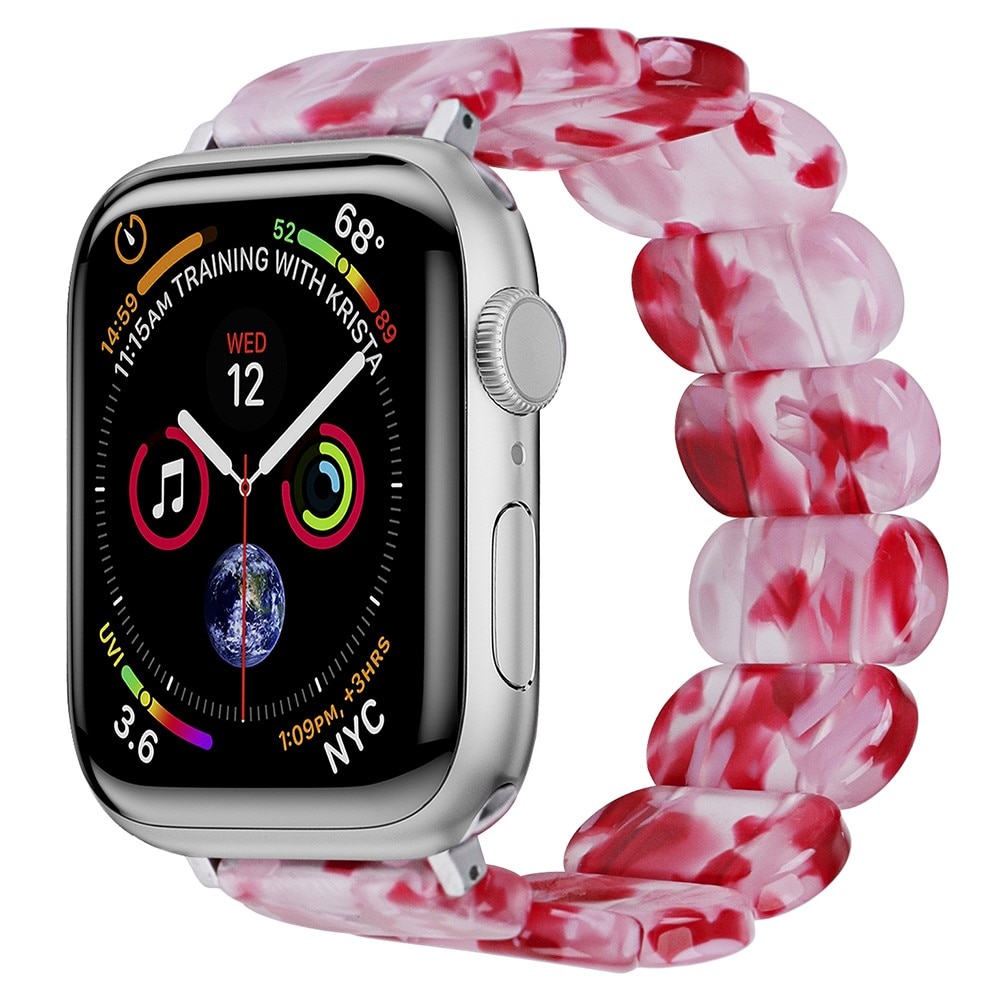 Bracelet en résine élastique Apple Watch 42mm, mélange rose