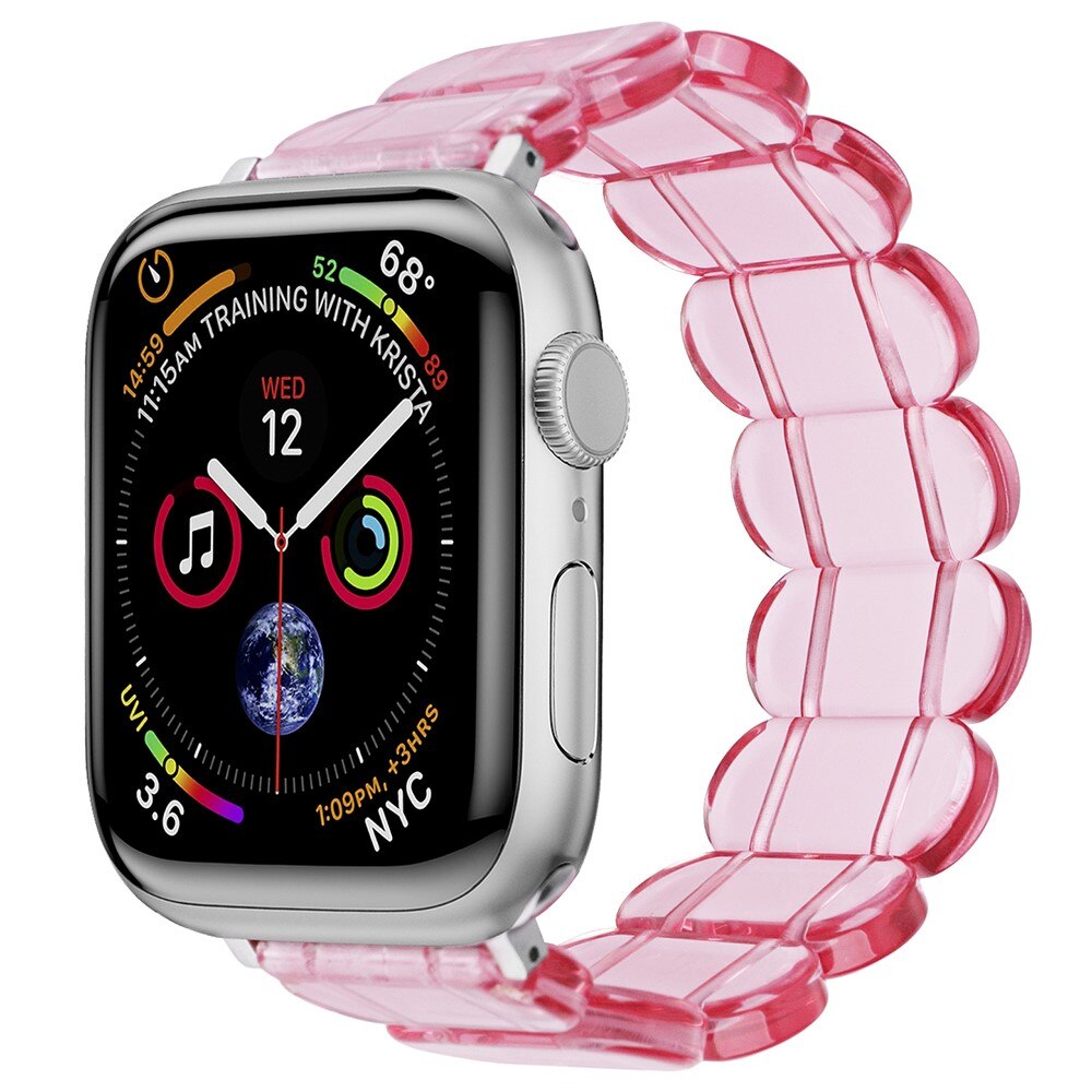 Bracelet en résine élastique Apple Watch 45mm Series 7, rose