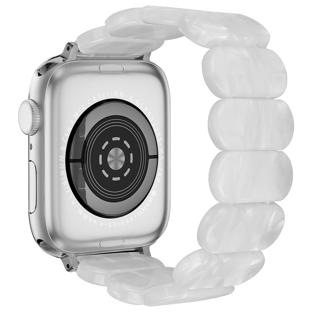 Bracelet en résine élastique Apple Watch 44mm, blanc perle