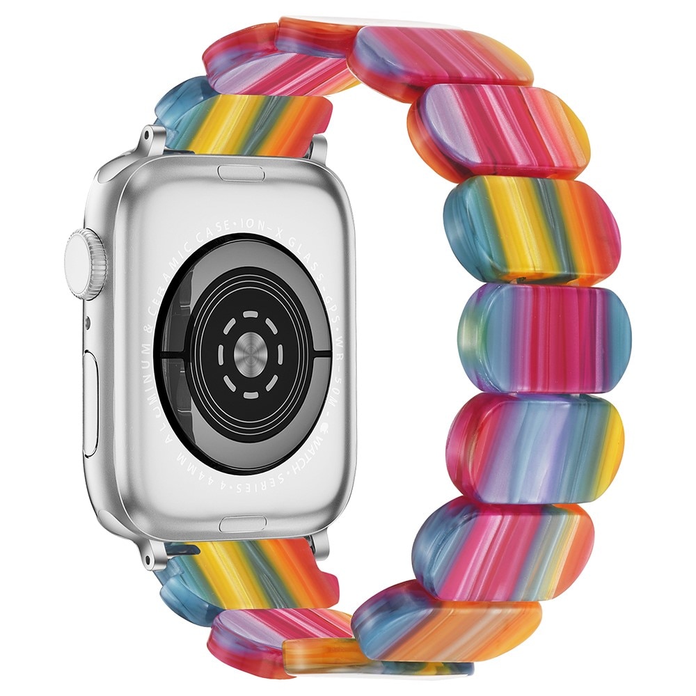 Bracelet en résine élastique Apple Watch 45mm Series 8, Arc-en-ciel