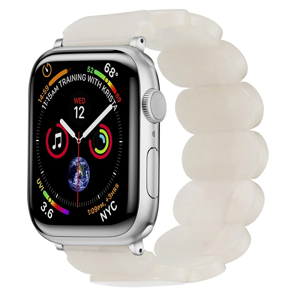 Bracelet en résine élastique Apple Watch 41mm Series 8, blanc