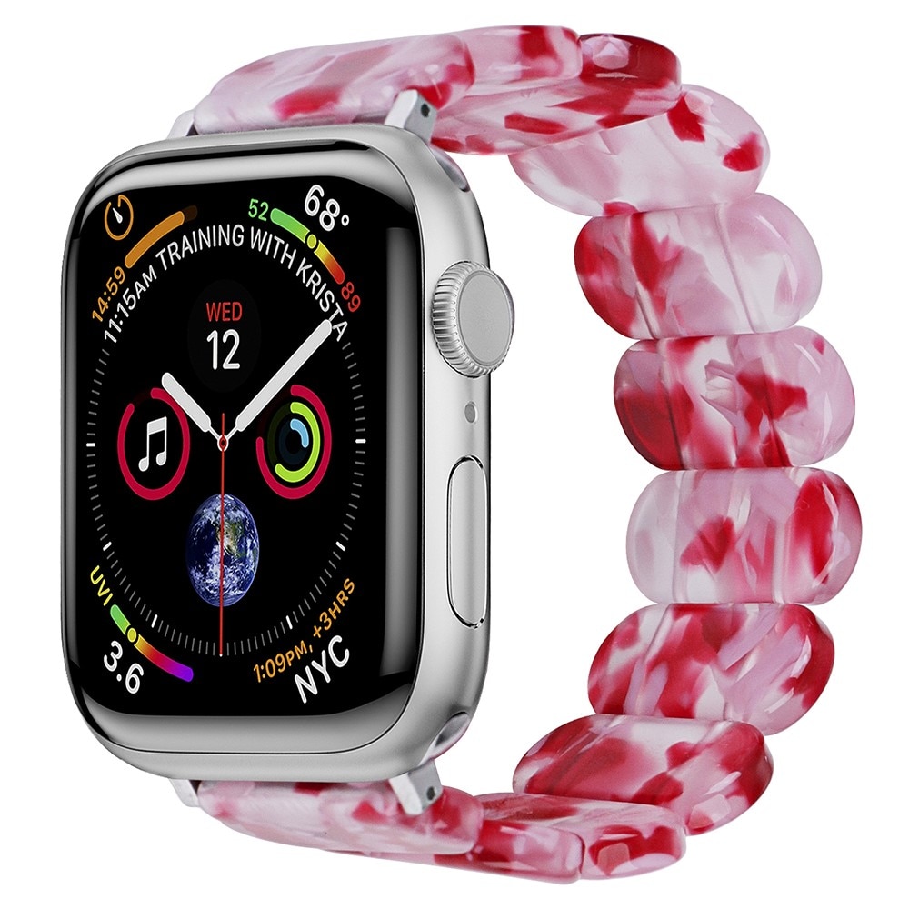 Bracelet en résine élastique Apple Watch Series 10 42mm, mélange rose
