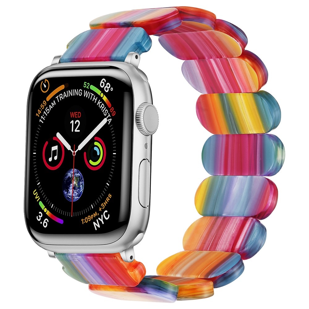 Bracelet en résine élastique Apple Watch SE 40mm, Arc-en-ciel