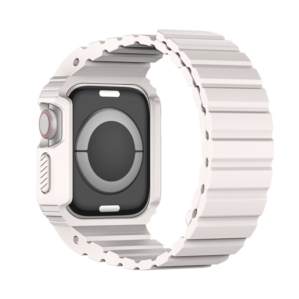 OA Series Bracelet en silicone avec coque Apple Watch 38mm, blanc