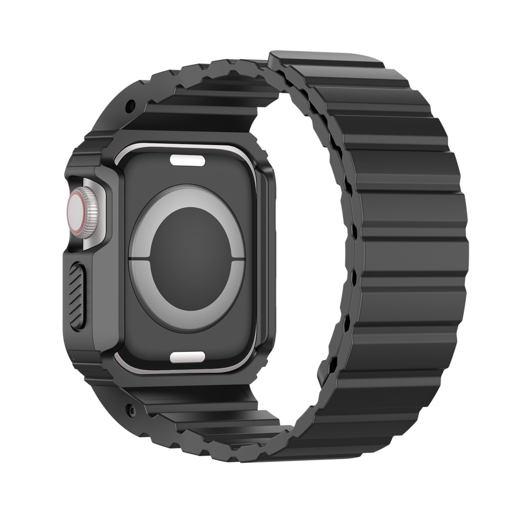 OA Series Bracelet en silicone avec coque Apple Watch 45mm Series 7, noir
