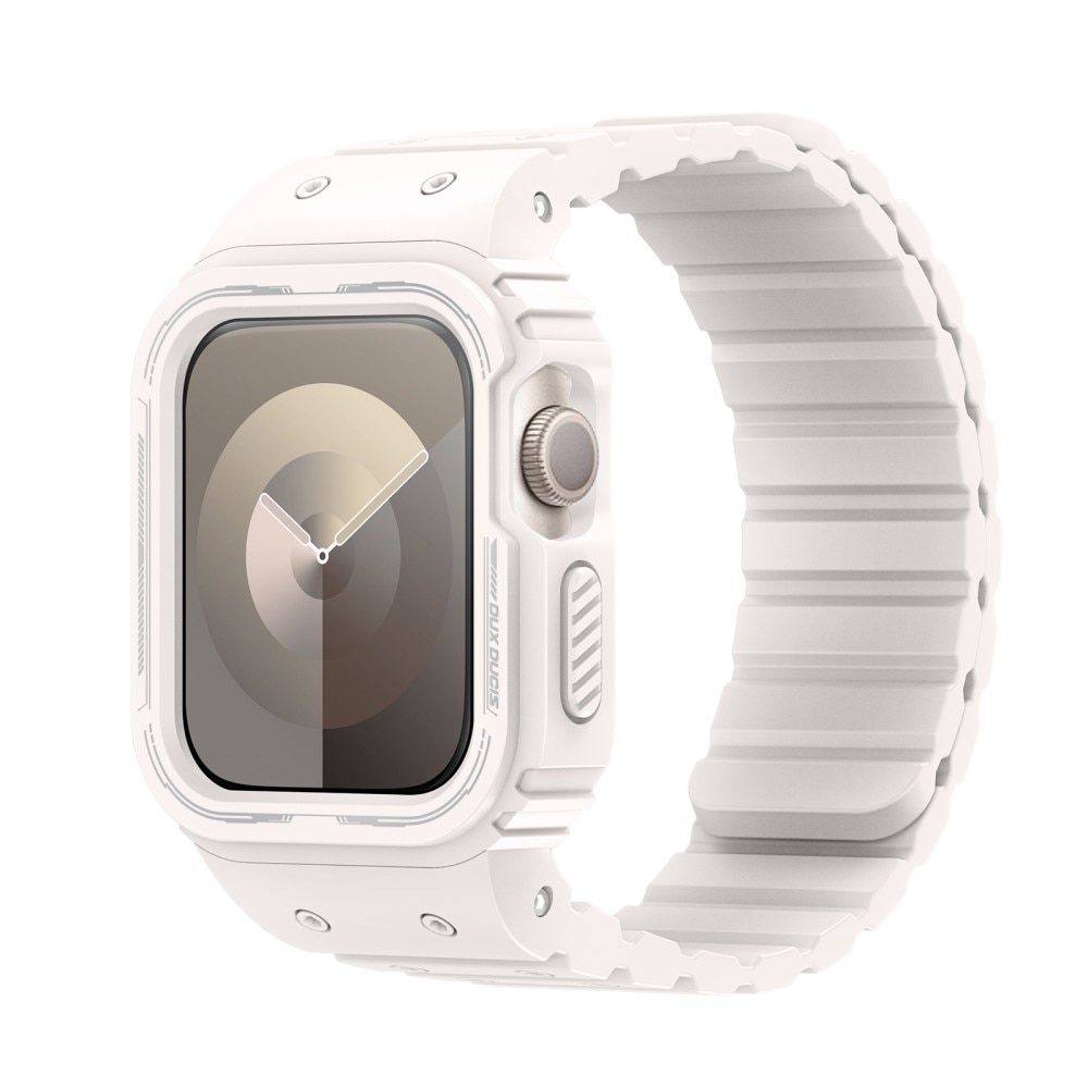 OA Series Bracelet en silicone avec coque Apple Watch 45mm Series 7, blanc