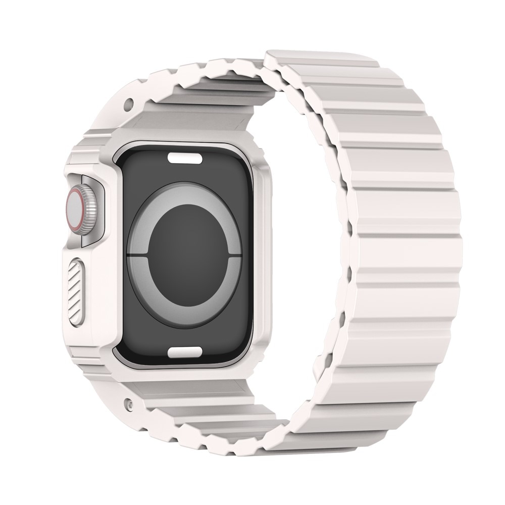 OA Series Bracelet en silicone avec coque Apple Watch 45mm Series 7, blanc