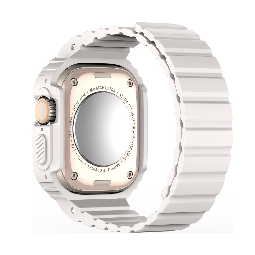 OA Series Bracelet en silicone avec coque Apple Watch Ultra 2 49mm, blanc