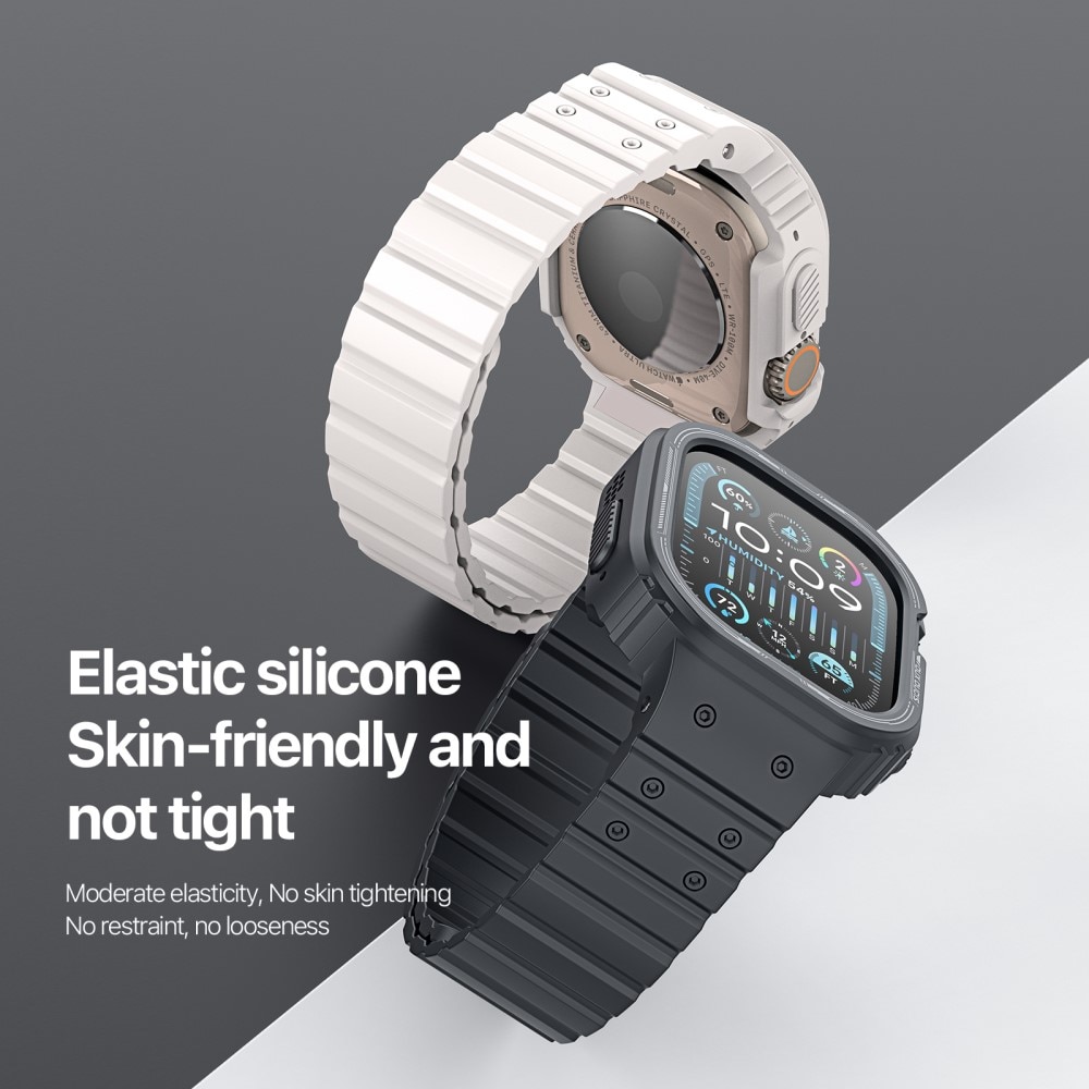 OA Series Bracelet en silicone avec coque Apple Watch Ultra 2 49mm, blanc