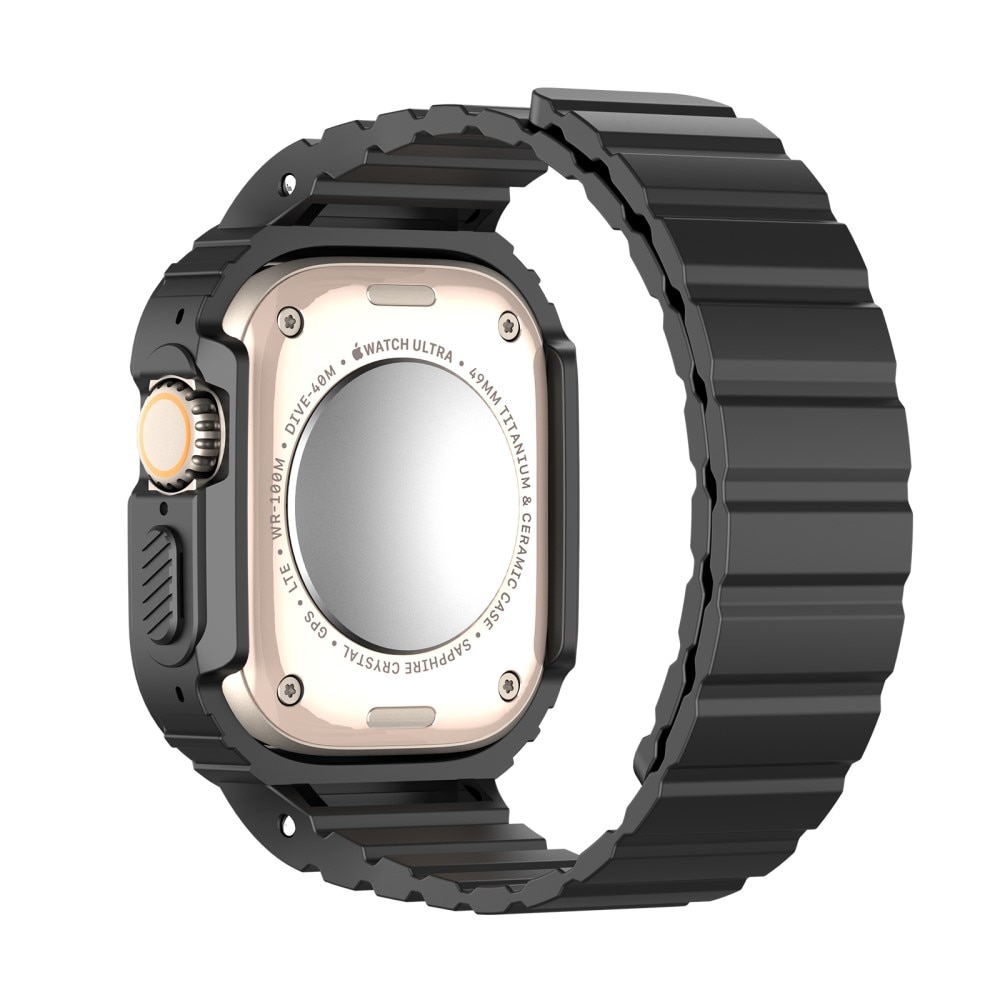 OA Series Bracelet en silicone avec coque Apple Watch Ultra 2 49mm, noir