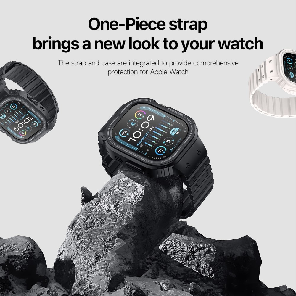 OA Series Bracelet en silicone avec coque Apple Watch Ultra 49mm, noir