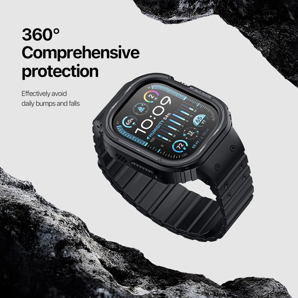 OA Series Bracelet en silicone avec coque Apple Watch Ultra 2 49mm, noir