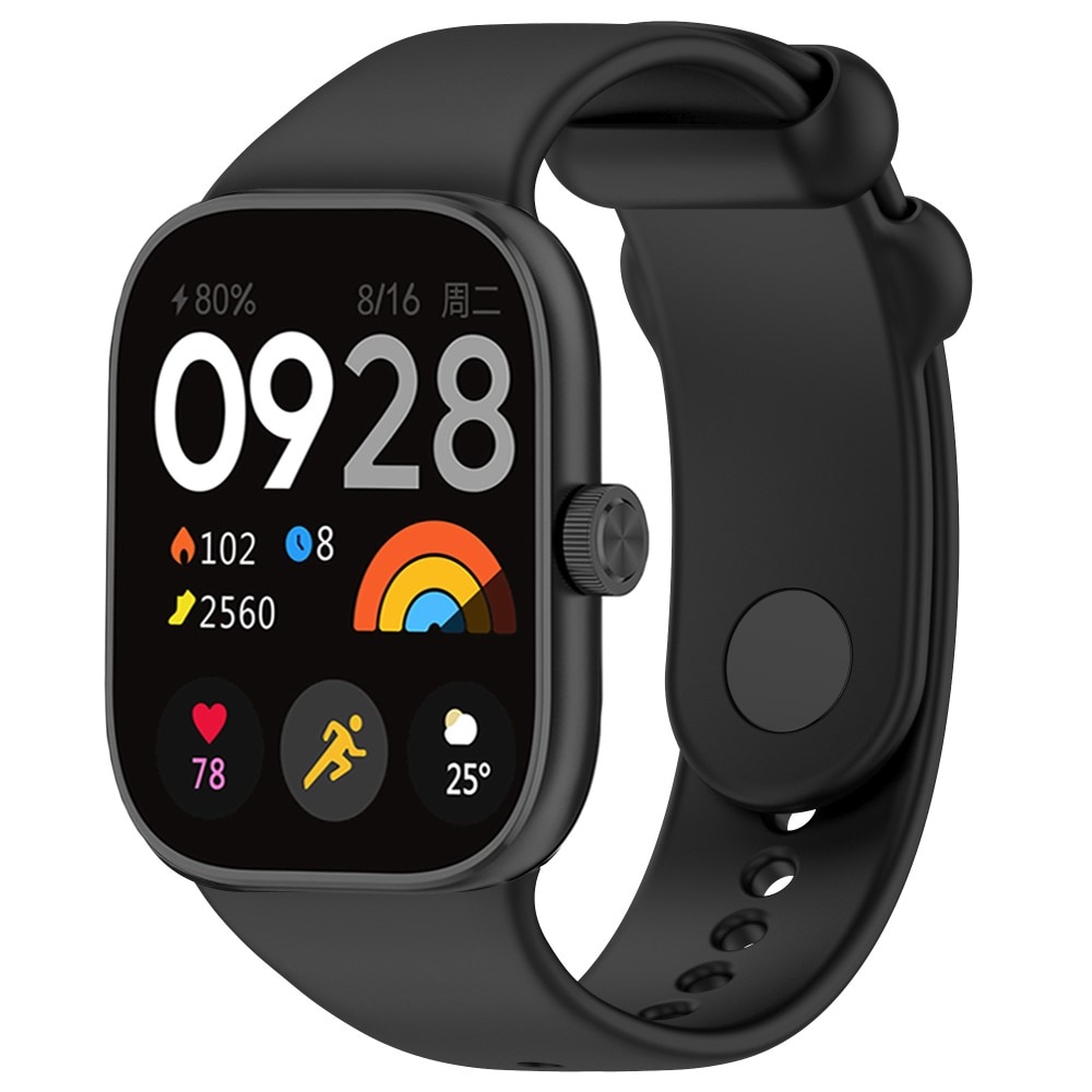 Bracelet en silicone pour Xiaomi Redmi Watch 4, Noir